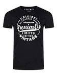 DENIMFY T-Shirt Herren Printshirt DFNuri Regular Fit Dunkelblau/Lila/Creme