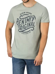 DENIMFY T-Shirt Herren Printshirt DFNuri Regular Fit Grün/Hellgrün/Dunkelgrün/Khaki/Hellblau