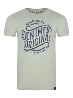 DENIMFY T-Shirt Herren Printshirt DFNuri Regular Fit Grün/Hellgrün/Dunkelgrün/Khaki/Hellblau
