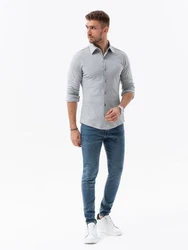 OMBRE Langarmhemd Grau/Hellblau/Hellgrau
