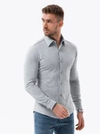 OMBRE Langarmhemd Grau/Hellblau/Hellgrau