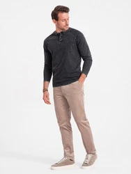 OMBRE Henley-Longsleeve mit Raglanärmeln black