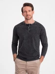 OMBRE Henley-Longsleeve mit Raglanärmeln black