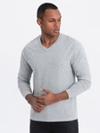 Ombre Men's unprinted Longsleeve mit Rundhalsausschnitt Grau/Hellgrau