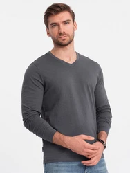 Ombre Men's unprinted Longsleeve mit Rundhalsausschnitt Dunkelgrau/Grau/Hellgrau