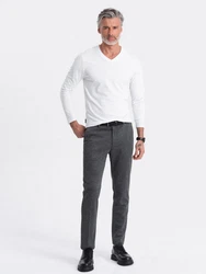 Ombre Men's unprinted Longsleeve mit Rundhalsausschnitt Creme/Weiß
