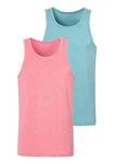 John Devin Tanktop (Packung, 2-tlg) Rosa/Orange/Hellblau