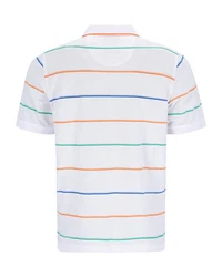 Hajo Poloshirt Strukturmix Rot/Creme/Weiß/Mischfarben/Hellblau