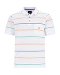 Hajo Poloshirt Strukturmix Rot/Creme/Weiß/Mischfarben/Hellblau
