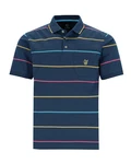Hajo Poloshirt Strukturmix Blau/Dunkelblau
