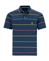 Poloshirt gestreiftes Poloshirt in Strukturmix