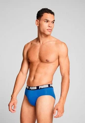 PUMA BODYWEAR BASIC BRIEF Logo Webbund Lila/Dunkelblau/Blau