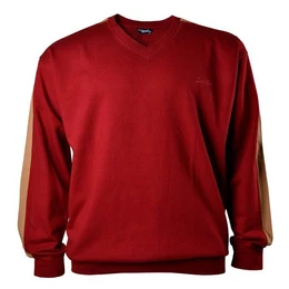 Lucky Star Sweater bergren Sweatshirt rot-camel mit Einstzen Lucky Star