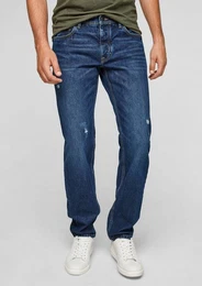 5-Pocket-Jeans Regular: Blaue Jeans Destroyes