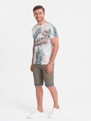 OMBRE Chinoshorts Herren Khaki/Dunkelgrün