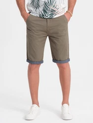 OMBRE Chinoshorts Herren Khaki/Dunkelgrün