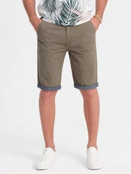 OMBRE Chinoshorts Herren Khaki/Dunkelgrün