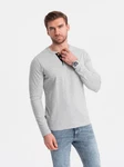 OMBRE Herren Longsleeve mit Knöpfen am Halsausschnitt Grau