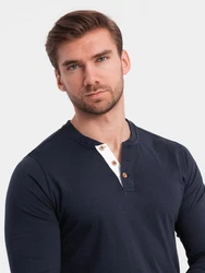 Herren-Poloshirt Ombre Dunkelblau