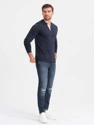 Herren-Poloshirt Ombre Dunkelblau