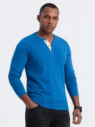 Longsleeve Herren Longsleeve mit Knpfen am Halsausschnitt