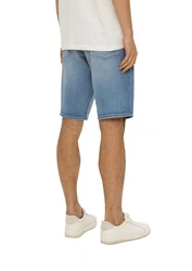 s.Oliver Stoffhose Jeans-Shorts Regular Fit Mid Rise Weiß/Hellblau/Creme