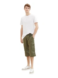 TOM TAILOR Shorts Printed Max Overknee Olive