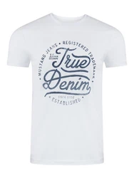MUSTANG T-Shirt Basic Print Schwarz/Weiß/Blau/Grau (1000292-2045)