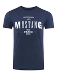 MUSTANG T-Shirt Print Tee (1-tlg) Dunkelblau/Blau