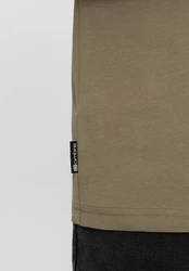 Ombre Herren Longsleeve mit Kartenmotiv-Print Dunkelgrün/Khaki