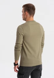 Ombre Herren Longsleeve mit Kartenmotiv-Print Dunkelgrün/Khaki