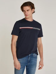 Tommy Hilfiger T-Shirt CHEST STRIPE TEE nachtblau/rot/schwarz/weiß