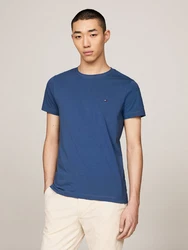 Tommy Hilfiger T-Shirt STRETCH SLIM FIT TEE mit Rundhalsausschnitt Dunkelblau/Blau