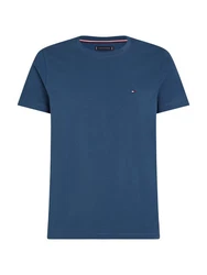 Tommy Hilfiger T-Shirt STRETCH SLIM FIT TEE mit Rundhalsausschnitt Dunkelblau/Blau