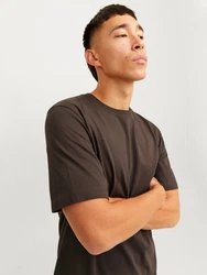 Jack & Jones T-Shirt JJEORGANIC BASIC TEE SS O-NECK dunkelbraun