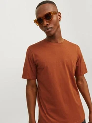 Jack & Jones T-Shirt JJEORGANIC BASIC TEE SS O-NECK cognac