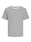 Jack & Jones T-Shirt JJEORGANIC BASIC TEE SS O-NECK Dunkelblau/Weiß