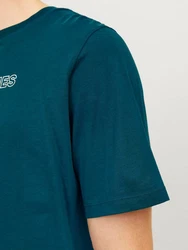 JACK & JONES T-Shirt 'JJCorp' Türkis/Dunkelgrün/Grün