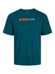 JACK & JONES T-Shirt 'JJCorp' Türkis/Dunkelgrün/Grün JACK & JONES T-Shirt 'JJCorp' Türkis/Dunkelgrün/Grün