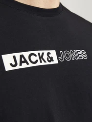 JACK & JONES T-Shirt 'JJCorp' schwarz/weiß