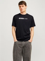 JACK & JONES T-Shirt 'JJCorp' schwarz/weiß