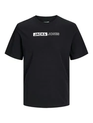 JACK & JONES T-Shirt 'JJCorp' schwarz/weiß