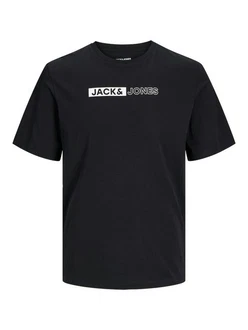JACK & JONES T-Shirt 'JJCorp' schwarz/weiß