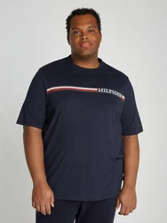 Tommy Hilfiger T-Shirt BT-CHEST STRIPE TEE-B Groe Gren mit Logostickerei Schwarz/Grün/Dunkelblau/Dunkelgrün
