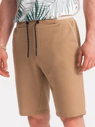 OMBRE Sweatshorts Herrenstrickshorts Beige/Braun/Khaki