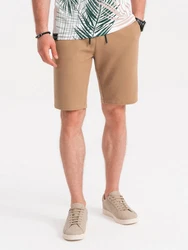 OMBRE Sweatshorts Herrenstrickshorts Beige/Braun/Khaki