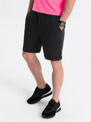 OMBRE Herren-Sweatshorts Schwarz/Dunkelgrau