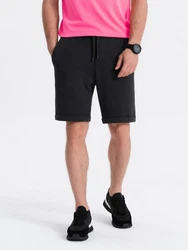 OMBRE Herren-Sweatshorts Schwarz/Dunkelgrau