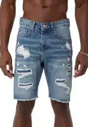 Jeansshorts Red Bridge Herren Shorts Kurze Hose Jeanshose fetzige Stellen