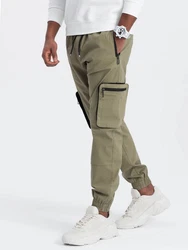 OMBRE Cargohose CARGO-Hose für Herren Khaki/Dunkelgrün